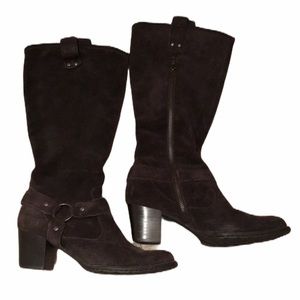 NWT Born Susanne grey tall zip suede boots 6